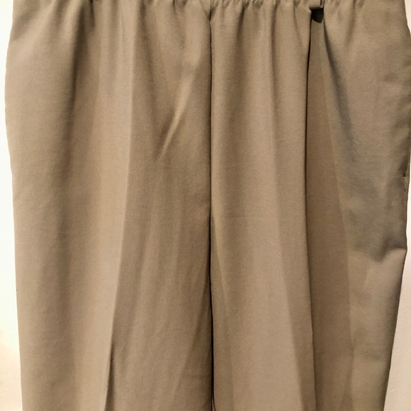 VTG 90s Khaki Elastic Waist Normcore Polyester Casual/Dress Pants~Plus 18~NWT - Picture 2 of 8